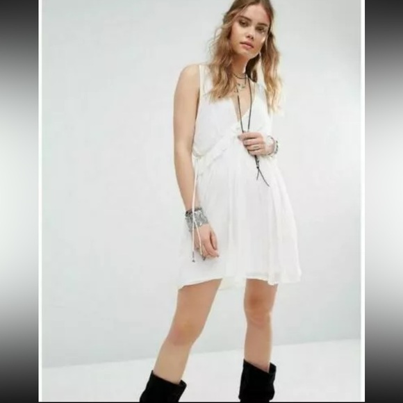 Free People Forget Me Not Rio Grande Ruffle Ivory Mini Dress - Picture 12 of 12